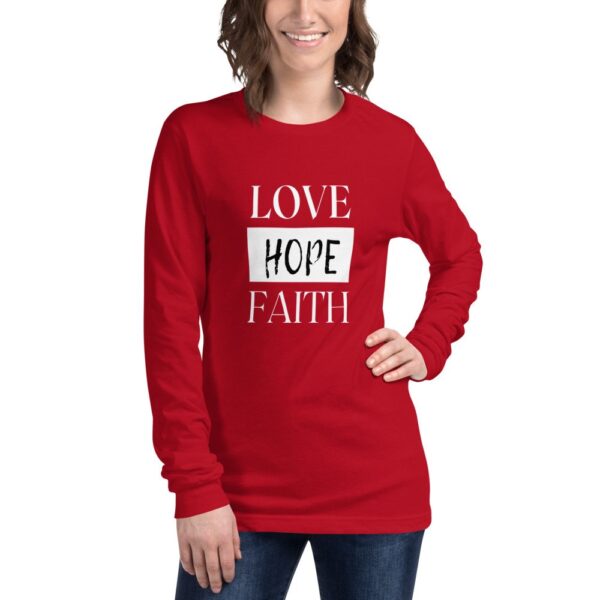 Love, Hope, Faith Unisex Long Sleeve Tee - Image 6