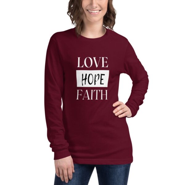 Love, Hope, Faith Unisex Long Sleeve Tee