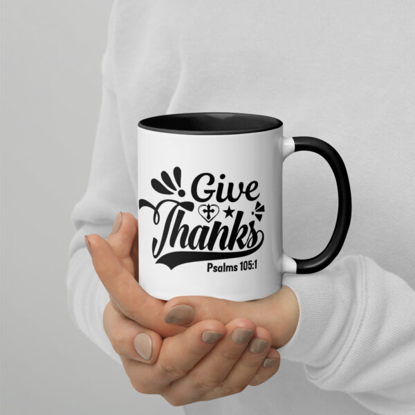 Give Thanks Mug with Color Inside - Image 3