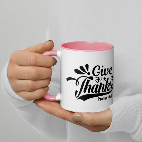 Give Thanks Mug with Color Inside - Image 17