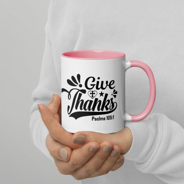 Give Thanks Mug with Color Inside - Image 18