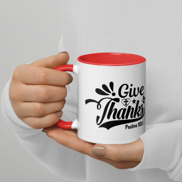 Give Thanks Mug with Color Inside - Image 6