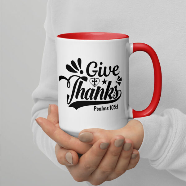 Give Thanks Mug with Color Inside