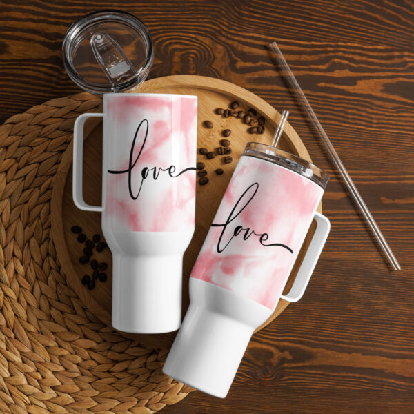 Love Travel mug with a handle - Image 4