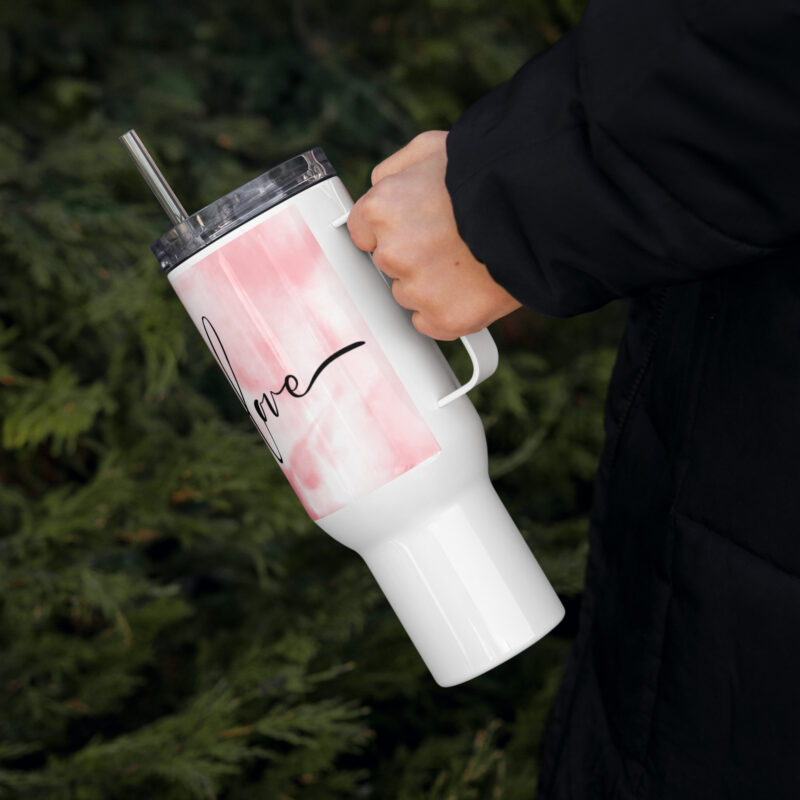 Love Travel mug with a handle