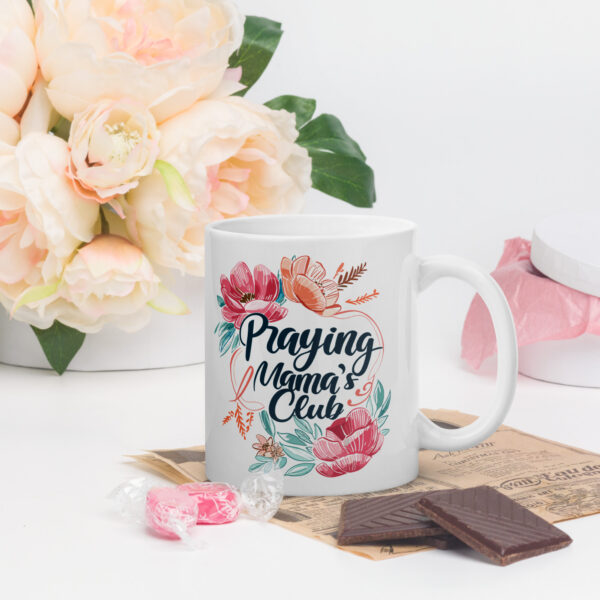 Praying Mama's Club White glossy mug - Image 3