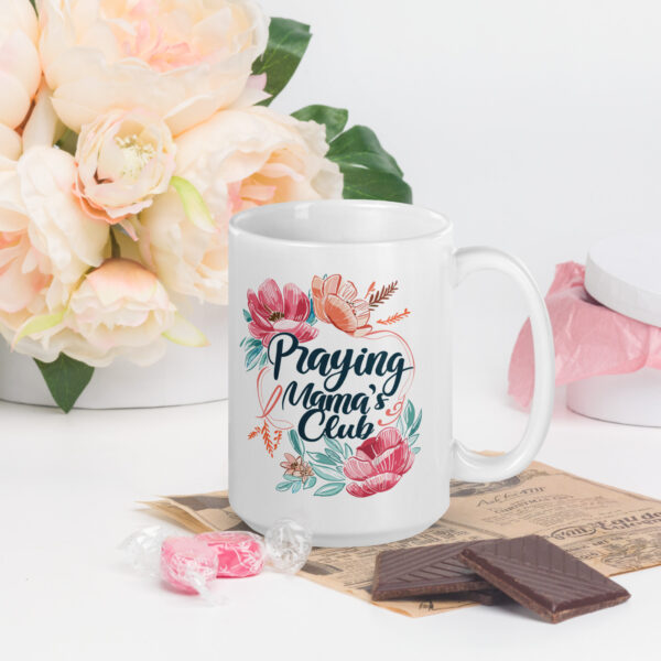 Praying Mama's Club White glossy mug - Image 6