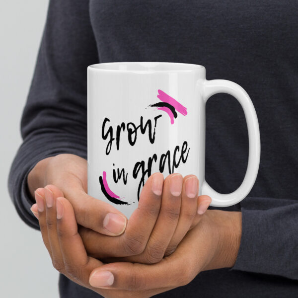 Grow in Grace White glossy mug - Image 4