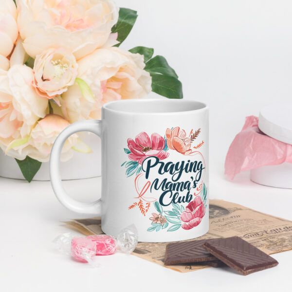 Praying Mama's Club White glossy mug - Image 8