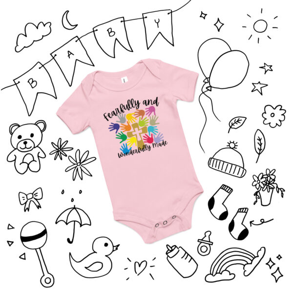 Fearfully and Wonderfully Made Baby short sleeve one piece - Image 3