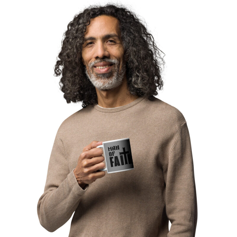 Man of Faith White glossy mug