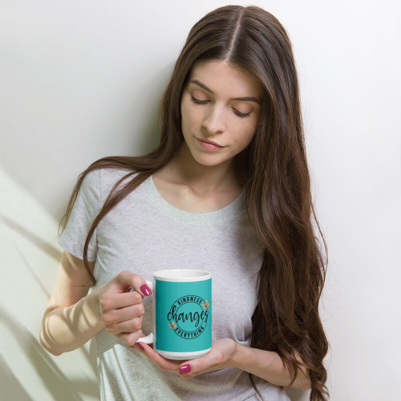 Kindness Changes Everything White glossy mug