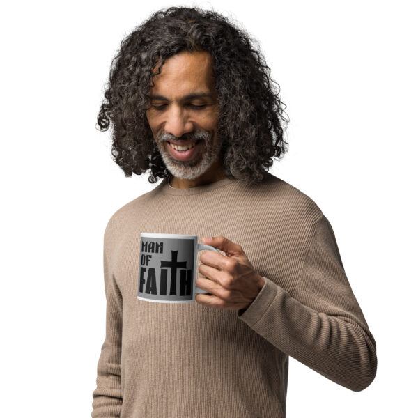 Man of Faith White glossy mug - Image 4