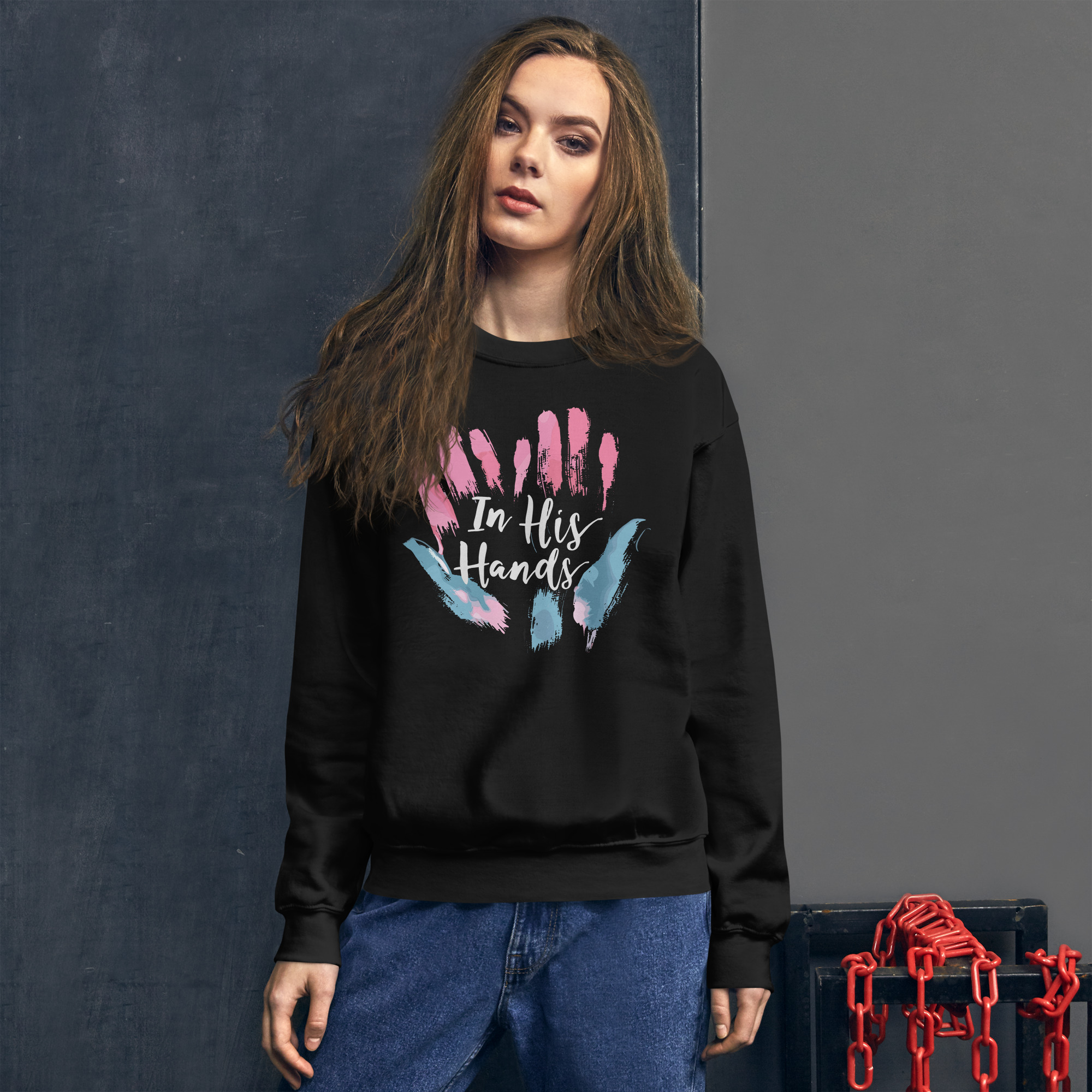 In His Hands Unisex Sweatshirt - Image 2