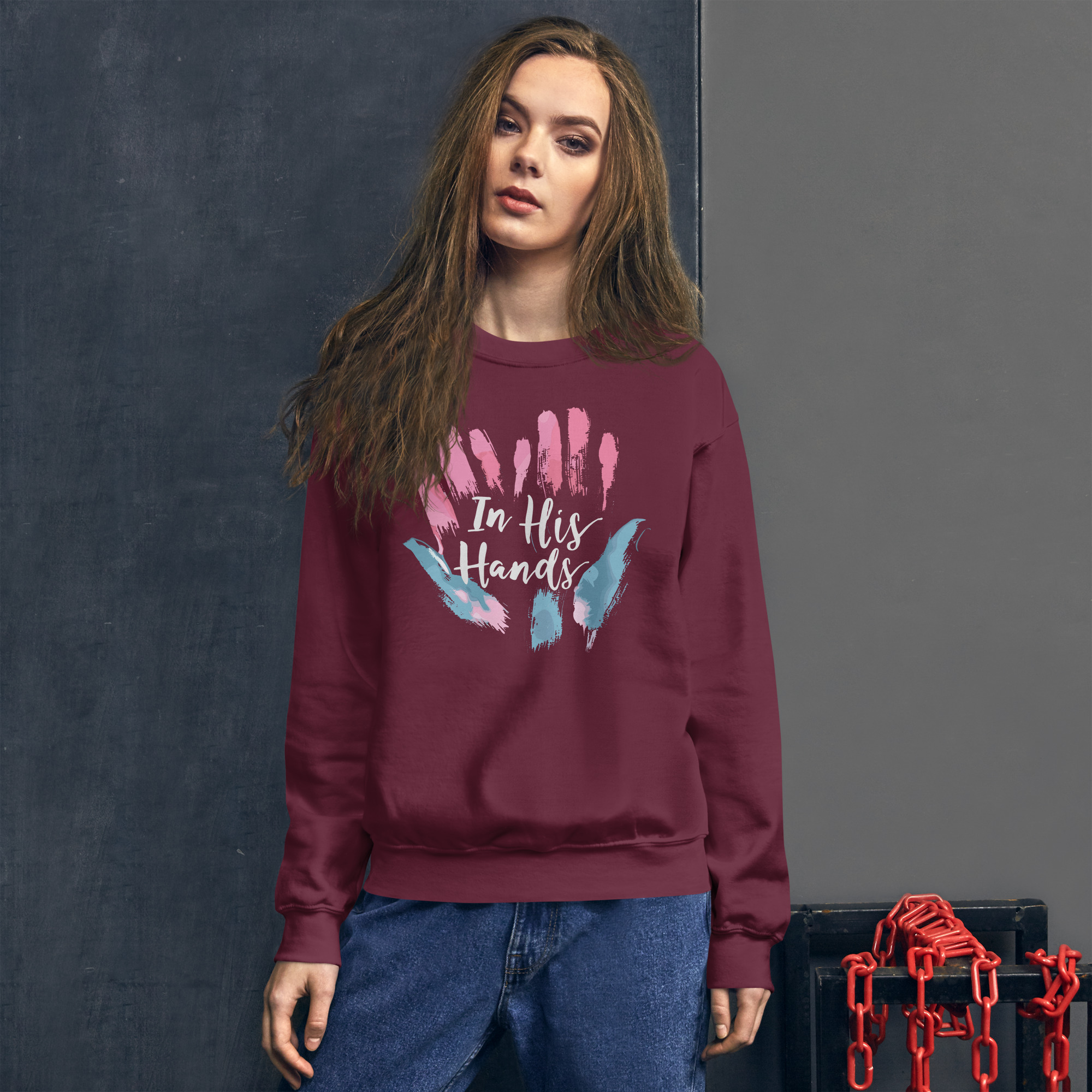 In His Hands Unisex Sweatshirt - Image 4