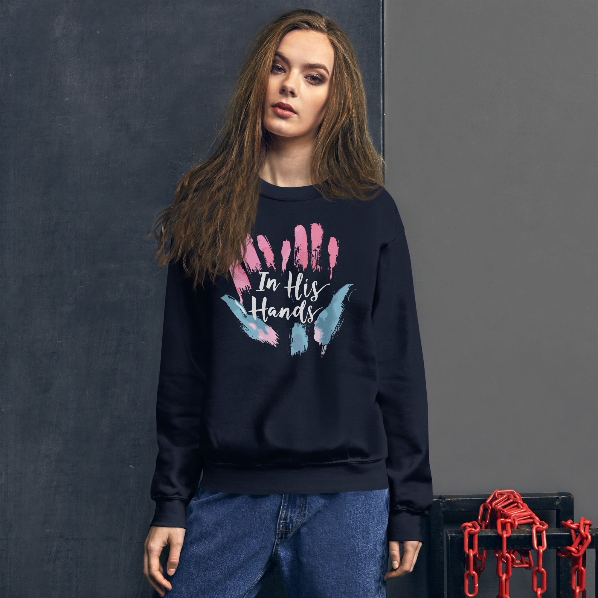 In His Hands Unisex Sweatshirt - Image 3