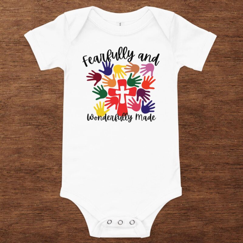Fearfully and Wonderfully Made Baby short sleeve one piece
