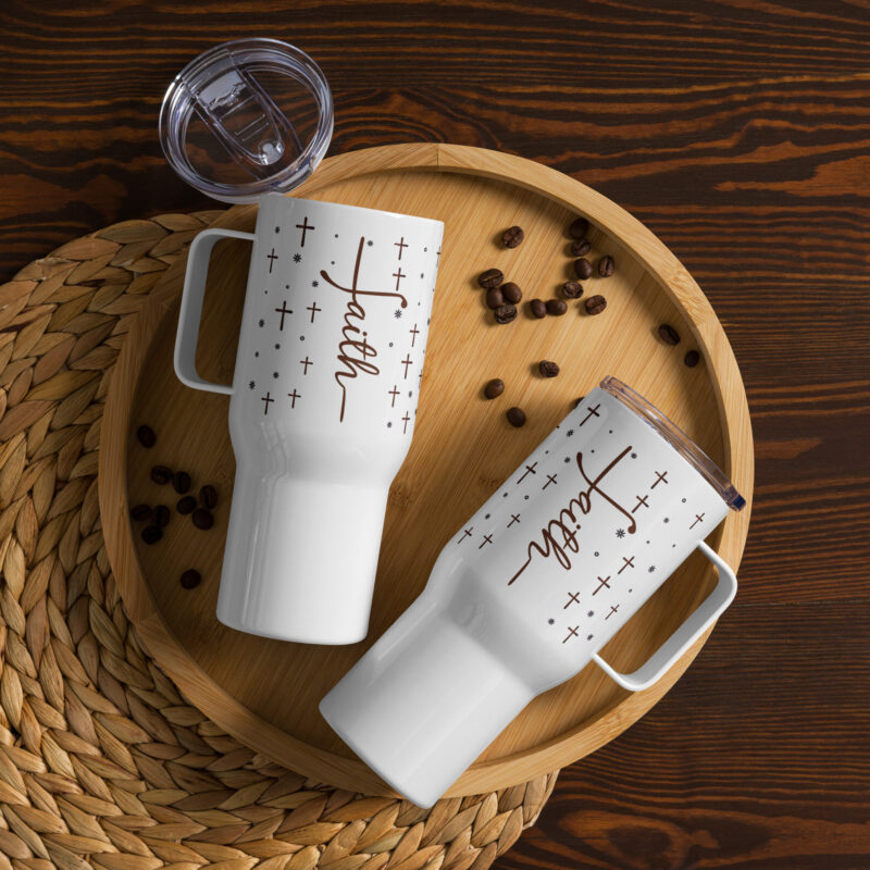 Faith Travel mug with a handle