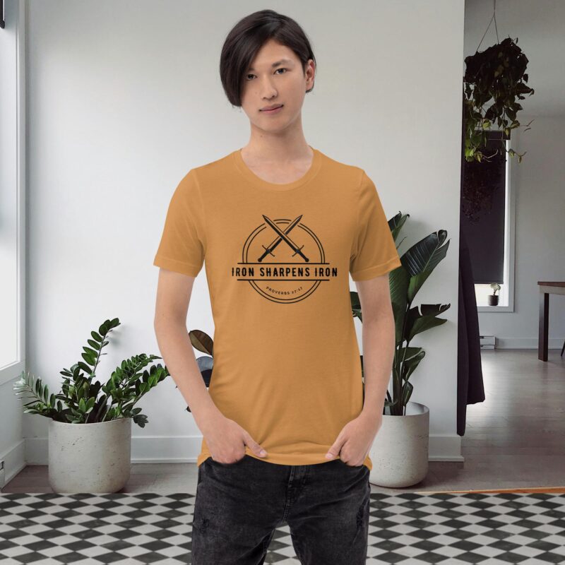 iron sharpens iron christian t-shirt for men