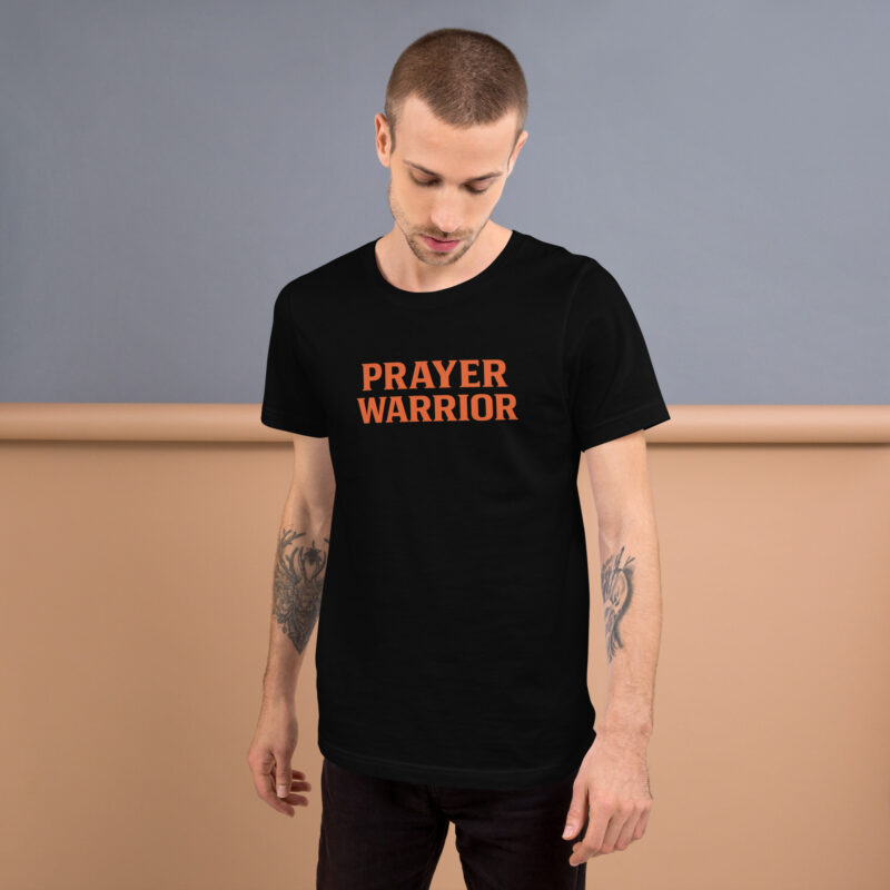 Prayer warrior christian t-shirt for men