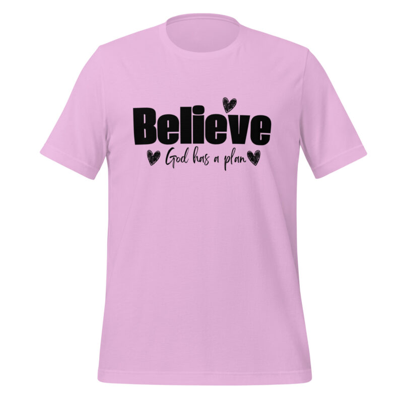 Believe God has a Plan Christian Women's t-shirt