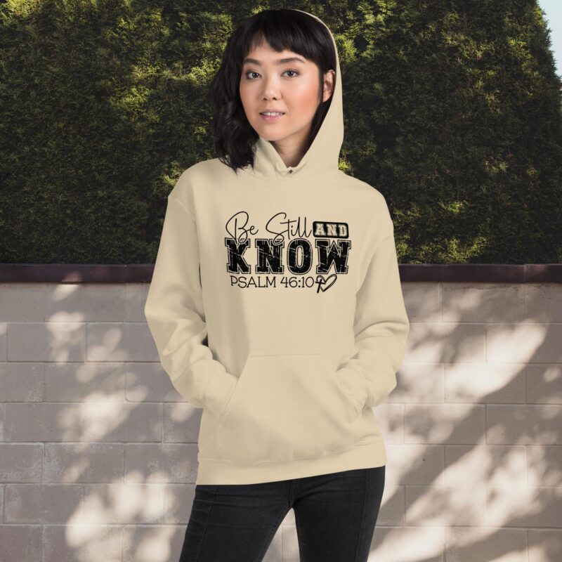 be still and know christian women’s hoodie