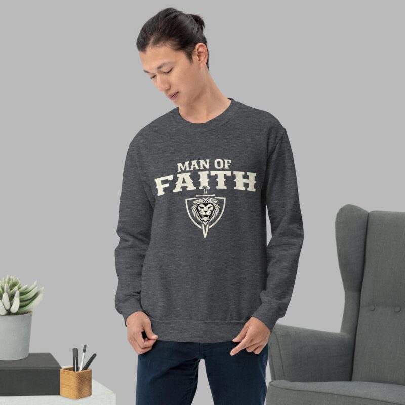 man of faith christian sweatshirt for men