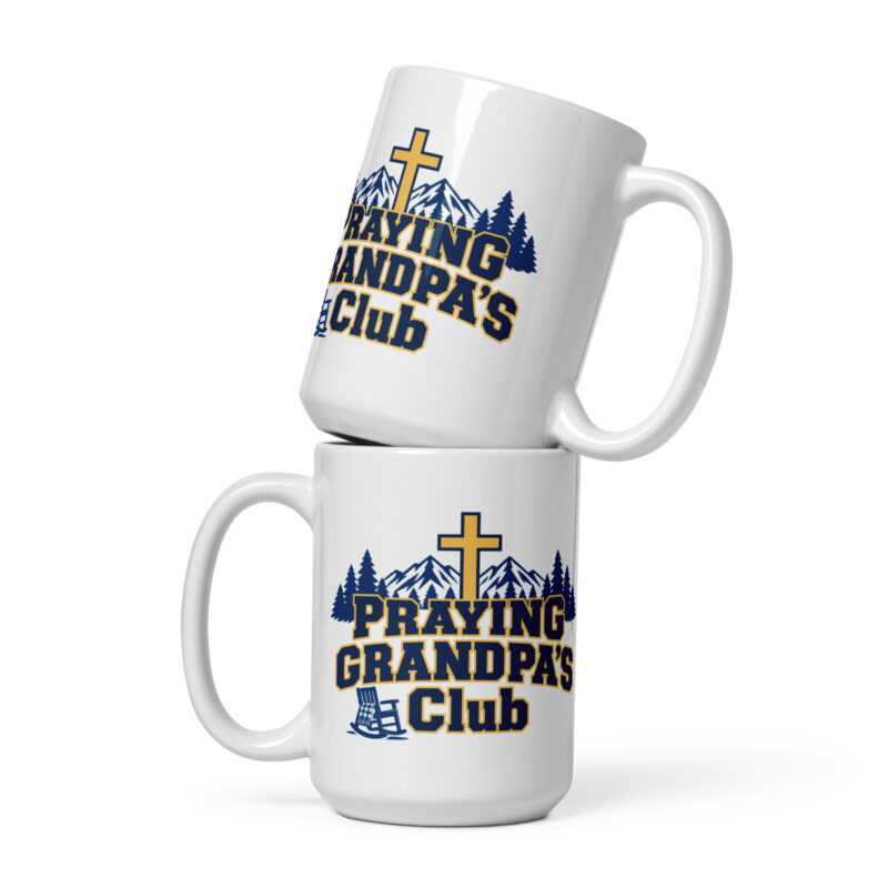 Praying Grandpa's Club Christian coffee mug