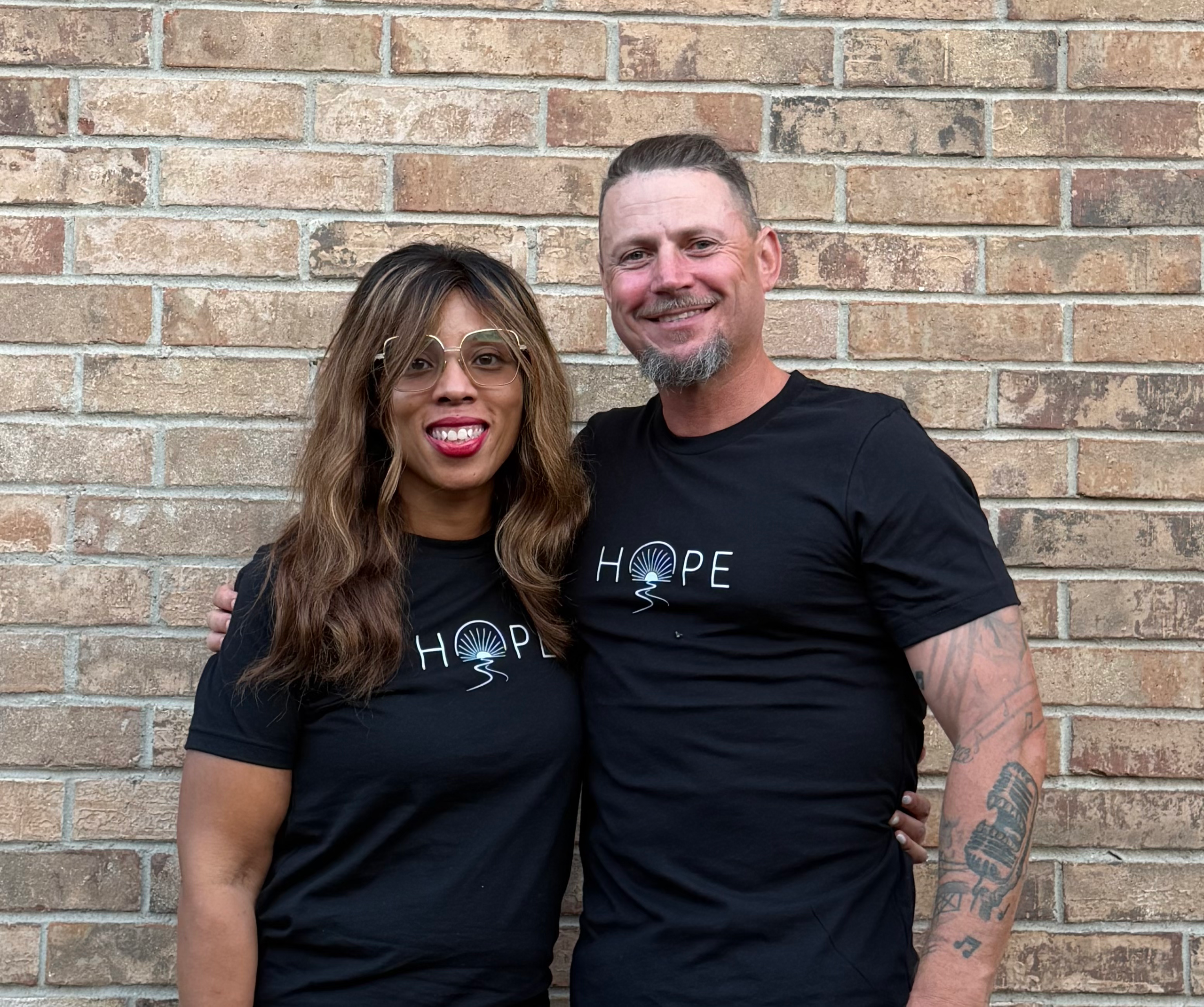 Hope for Our Family IVF fundraiser couple wearing Hope T-shirts